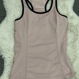 Adrienne Vittadini Blush Tank Top with Black Trim